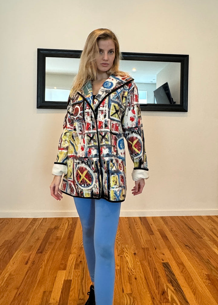 XO print designer coat