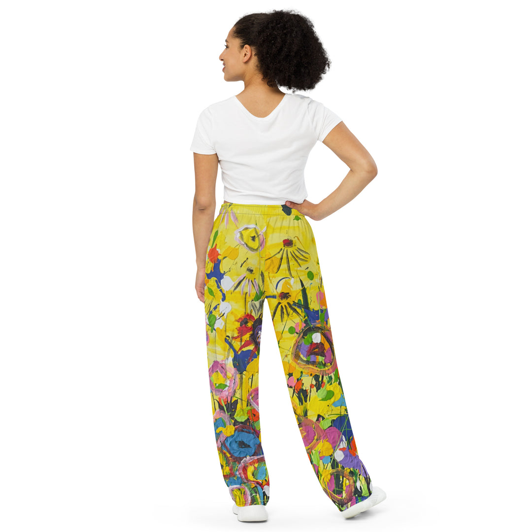 Women's Wide-Leg Pants- Yellow