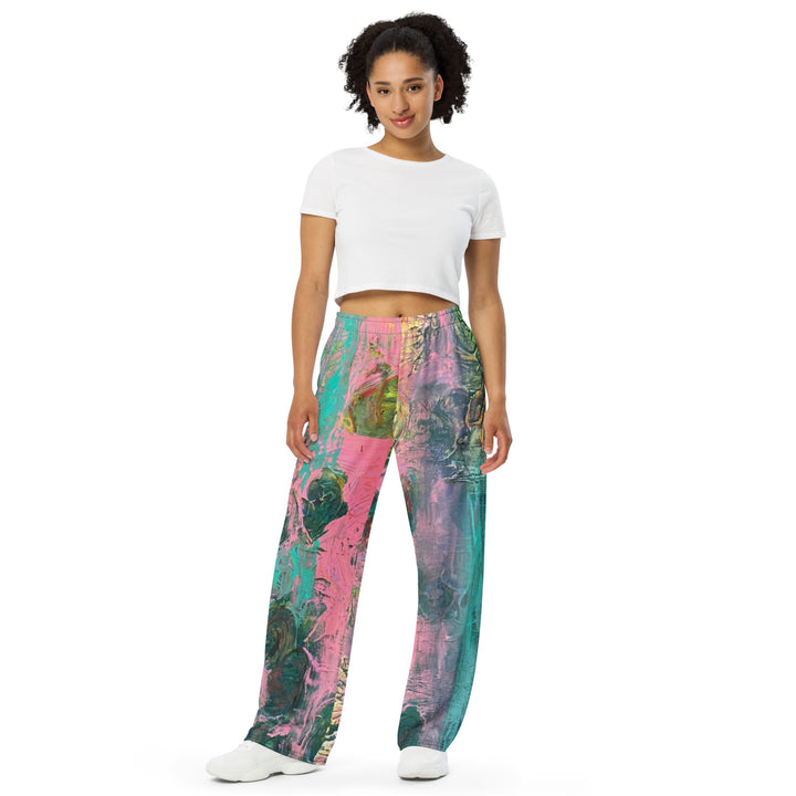 Women's Wide-Leg Pants- Pink