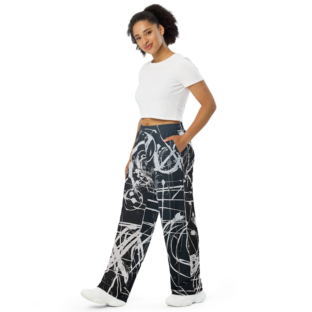 Women Wide-Leg Pants- Black
