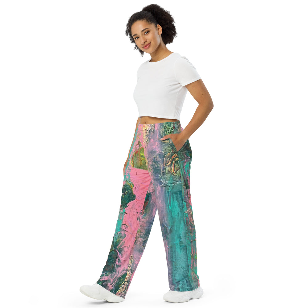 Women's Wide-Leg Pants- Pink