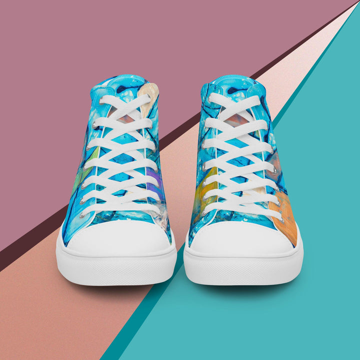 Men’s high top canvas shoes-Purple