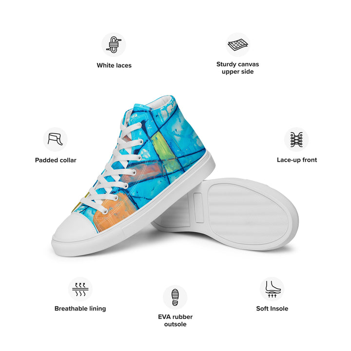 Men’s high top canvas shoes- Blue