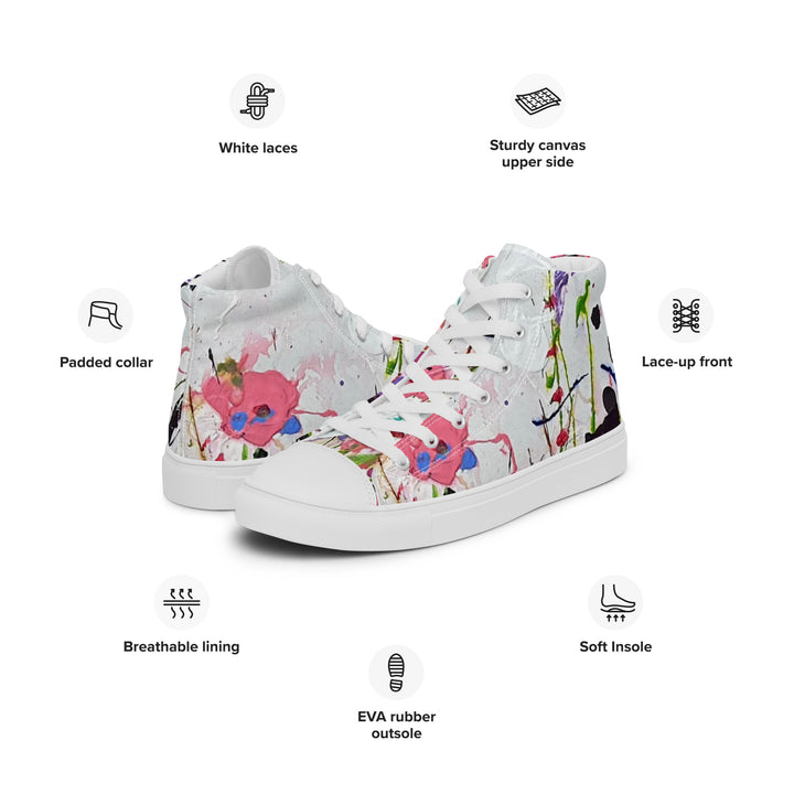 Women’s high top canvas shoes- White