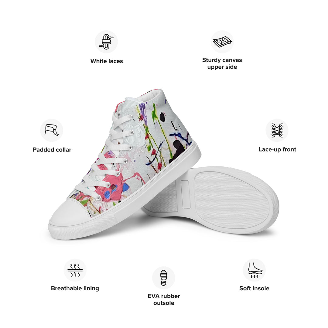Women’s high top canvas shoes- White