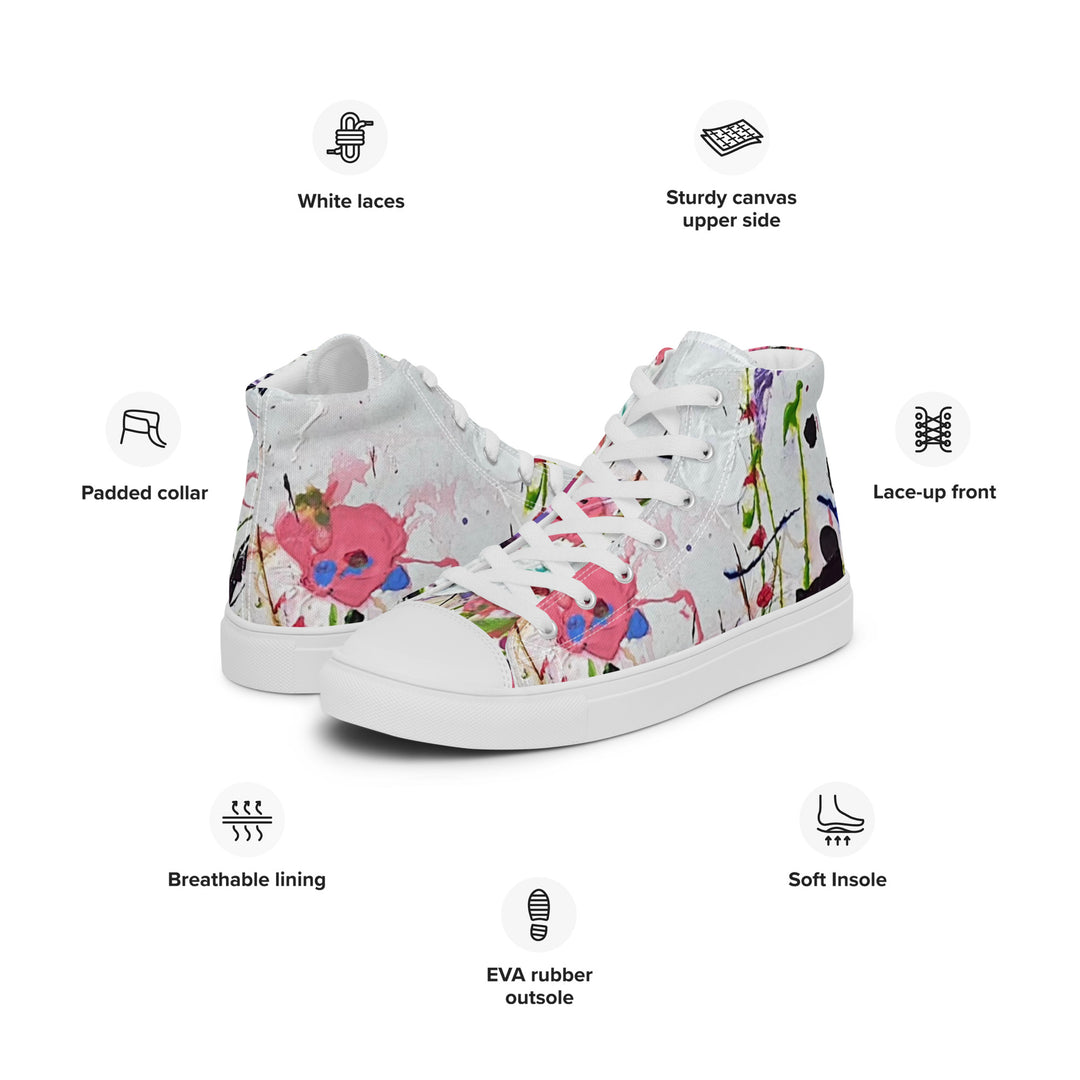 Women’s high top canvas shoes-White