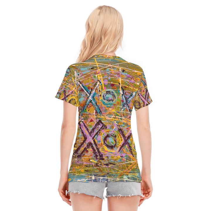 Women's Round Neck T-Shirt- Red