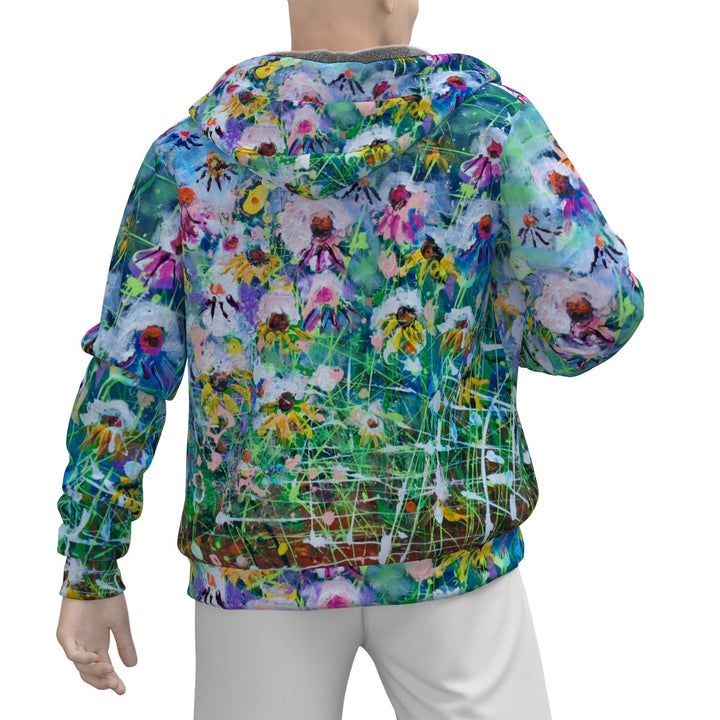 Women's Unisex- Sherpa Fleece Zip Up Hoodie "Cones of heaven"