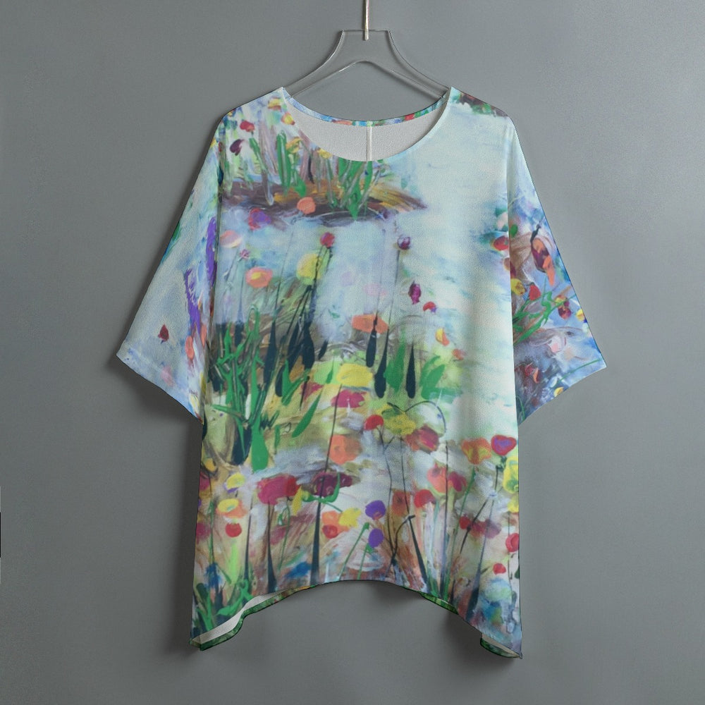 Women's Bat Sleeve Shirt- Multicolor