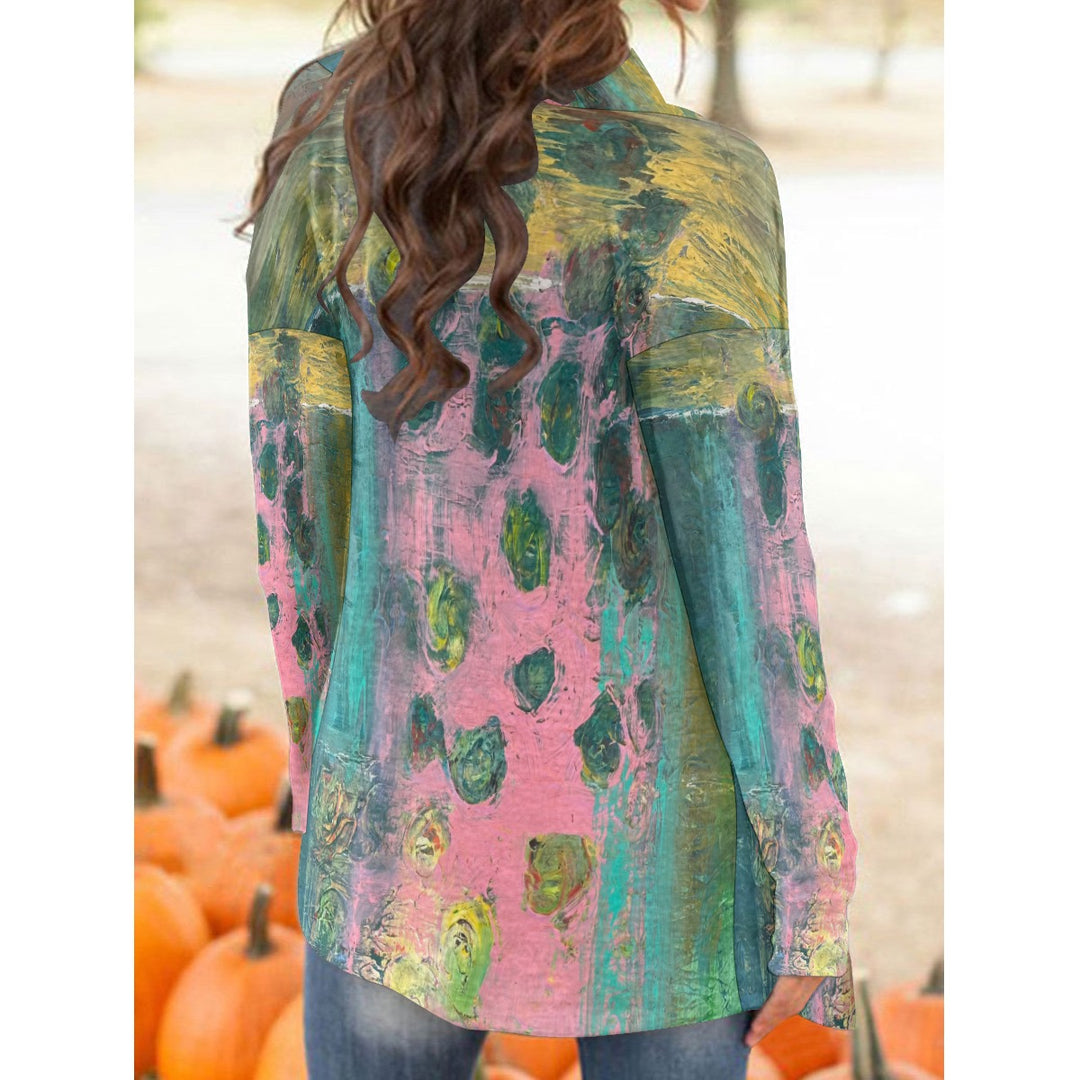 Women's Cardigan With Long Sleeve- Brown