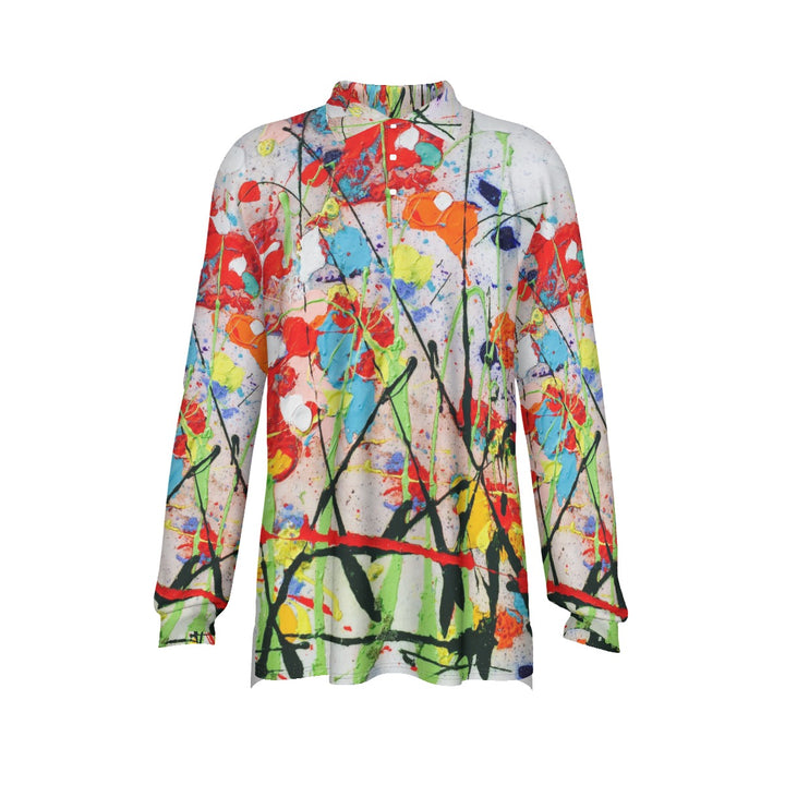 Men's Long Sleeve Polo Shirt- Red