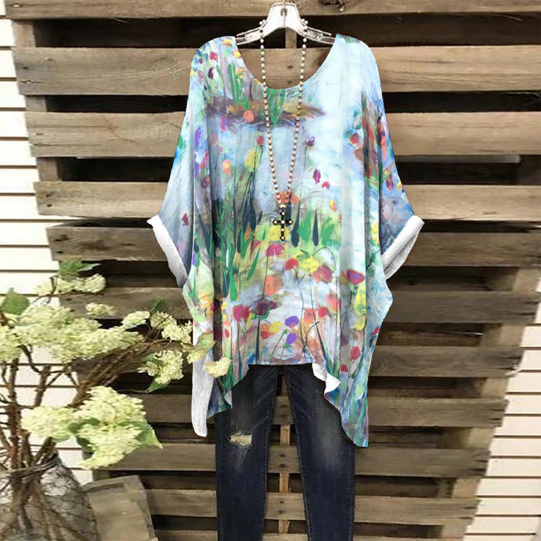 Women's Bat Sleeve Shirt- Multicolor