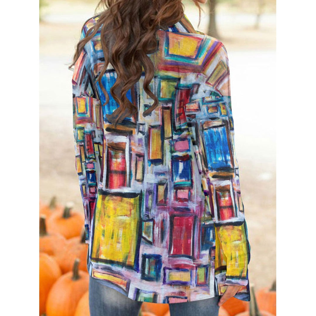 Women's Cardigan With Long Sleeve- Blue Box