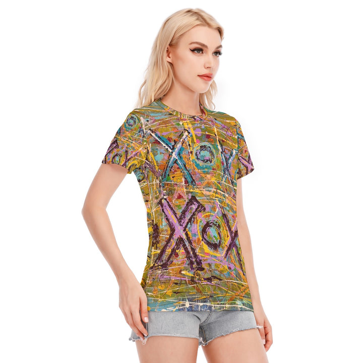 Women's Round Neck T-Shirt- Red