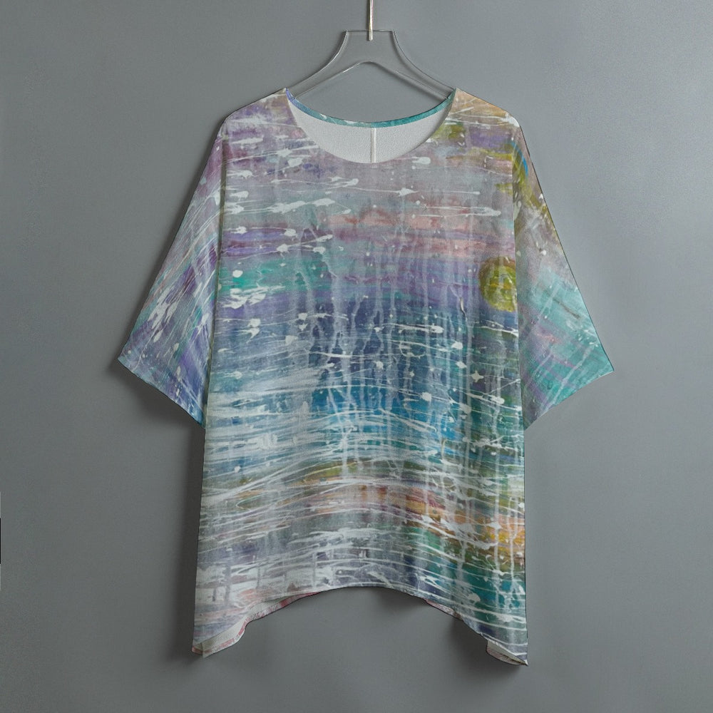 Women's Bat Sleeve Shirt- Multicolor