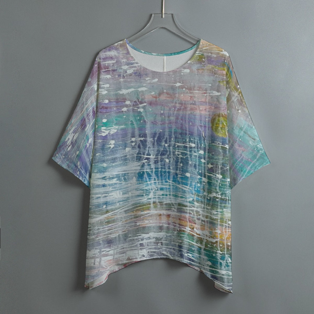 Women's Bat Sleeve Shirt- Multicolor