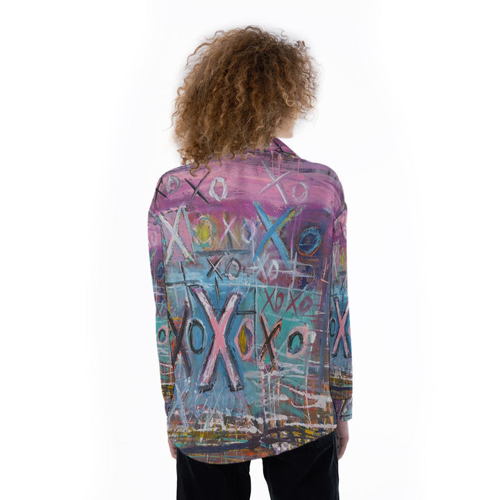 Women's Satin Shirt- Pink