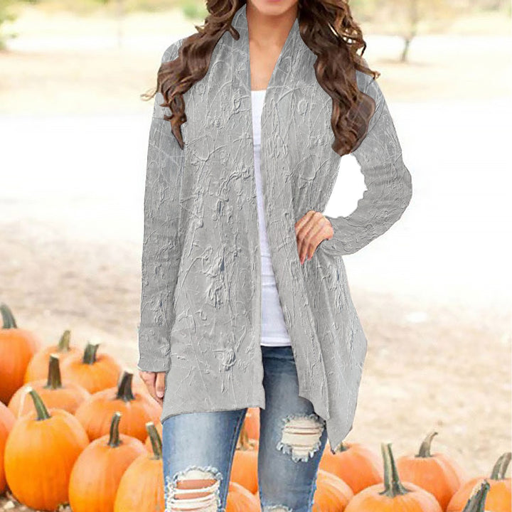 Women's Cardigan With Long Sleeve- Grey