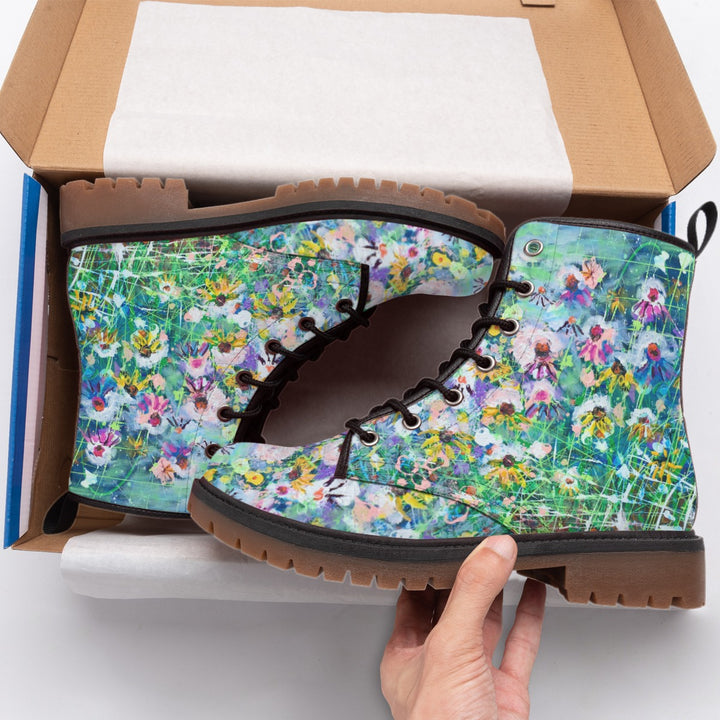 Women's Martin Short Boots- Blue/green