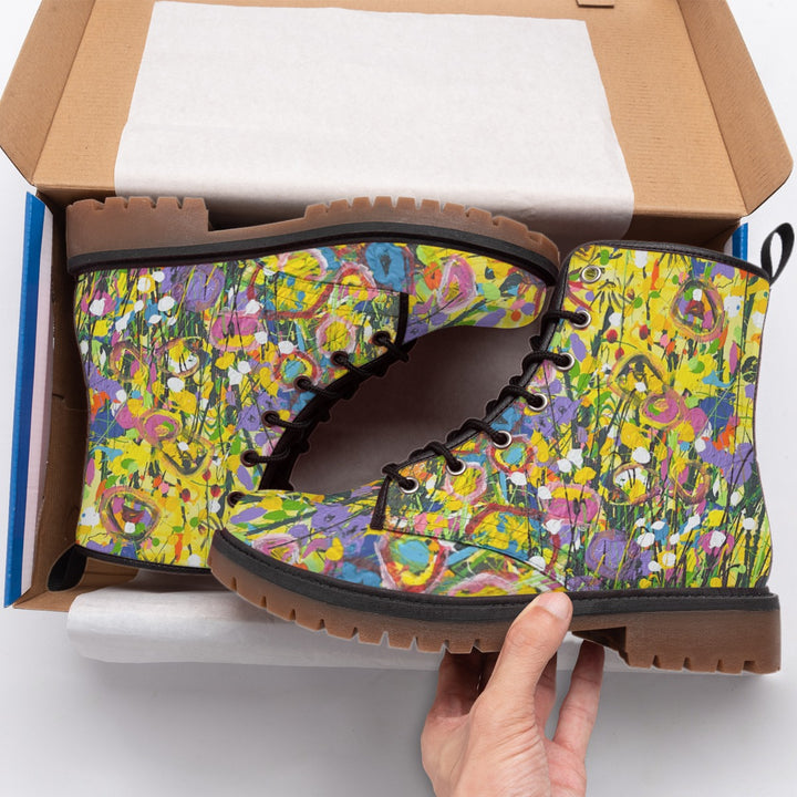 Women's Martin Short Boots- Yellow