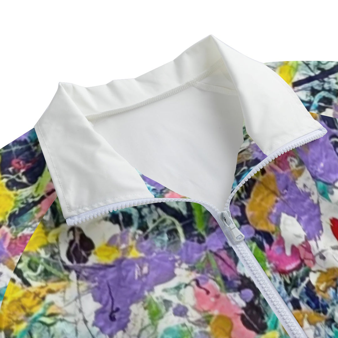 Women's Lapel Collar Jacket With Waist Elastic- Purple