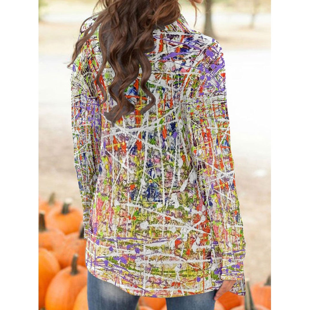 Women's Cardigan With Long Sleeve- Multicolour