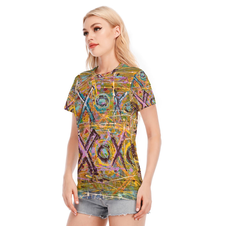 Women's Round Neck T-Shirt- Red