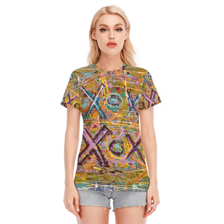 Women's Round Neck T-Shirt- Red