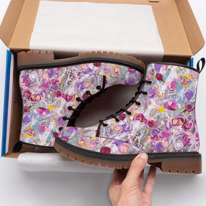 Women's Martin Short Boots- Pink