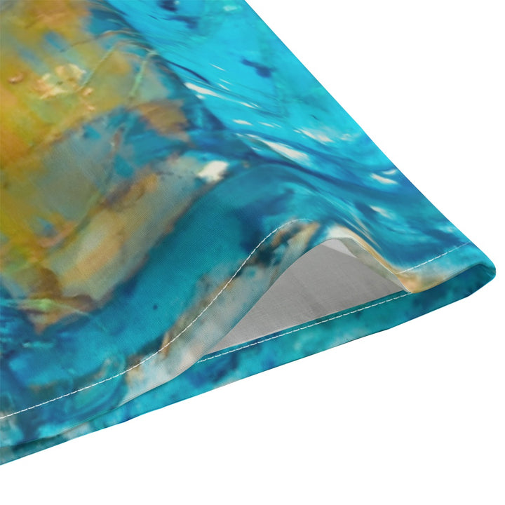 Men's Lapel Collar Shirt With Concealed Placket- Blue