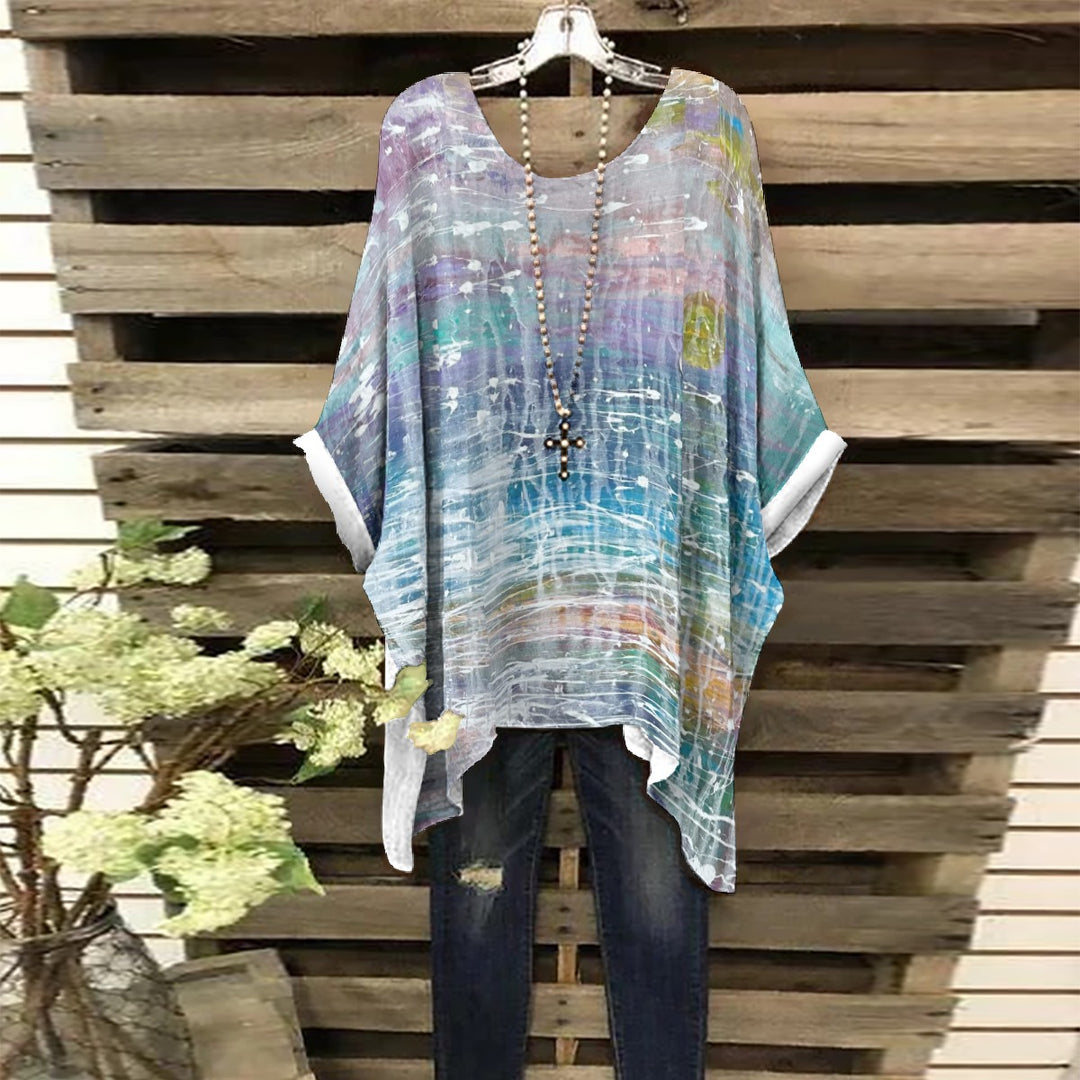 Women's Bat Sleeve Shirt- Multicolor