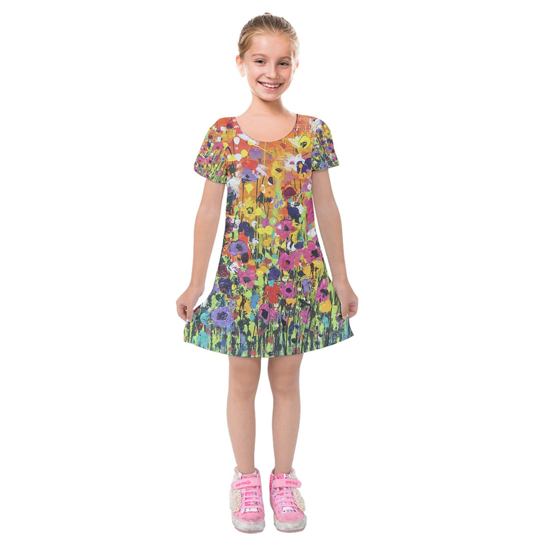 velvet garden Kids' Short Sleeve Velvet Dress