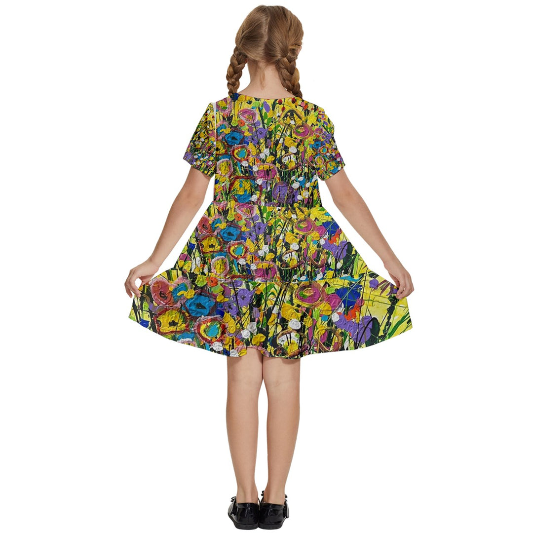 Kids' Short Sleeve Tiered Mini Dress