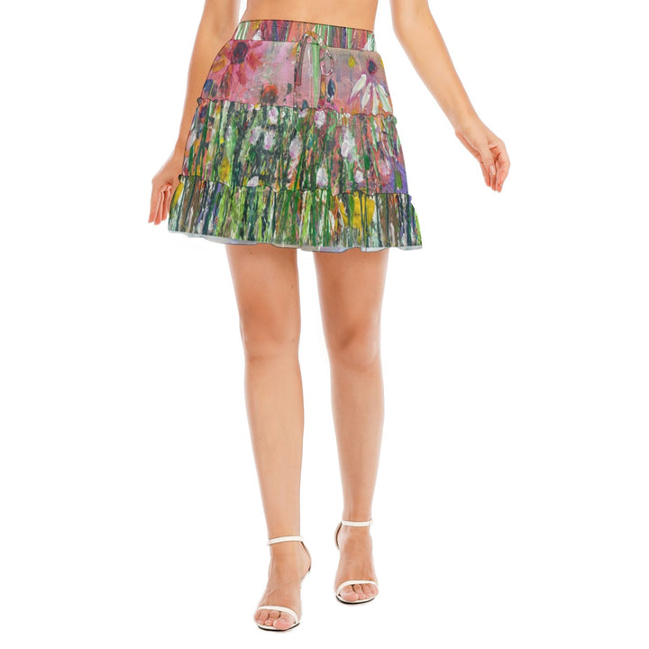 All-Over Print Women's Skirts With Waist Lace