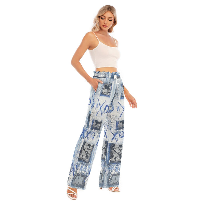 Women's Waist Fungus Edge Wide-leg Pants