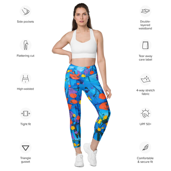 Leggings With Pockets- Blue
