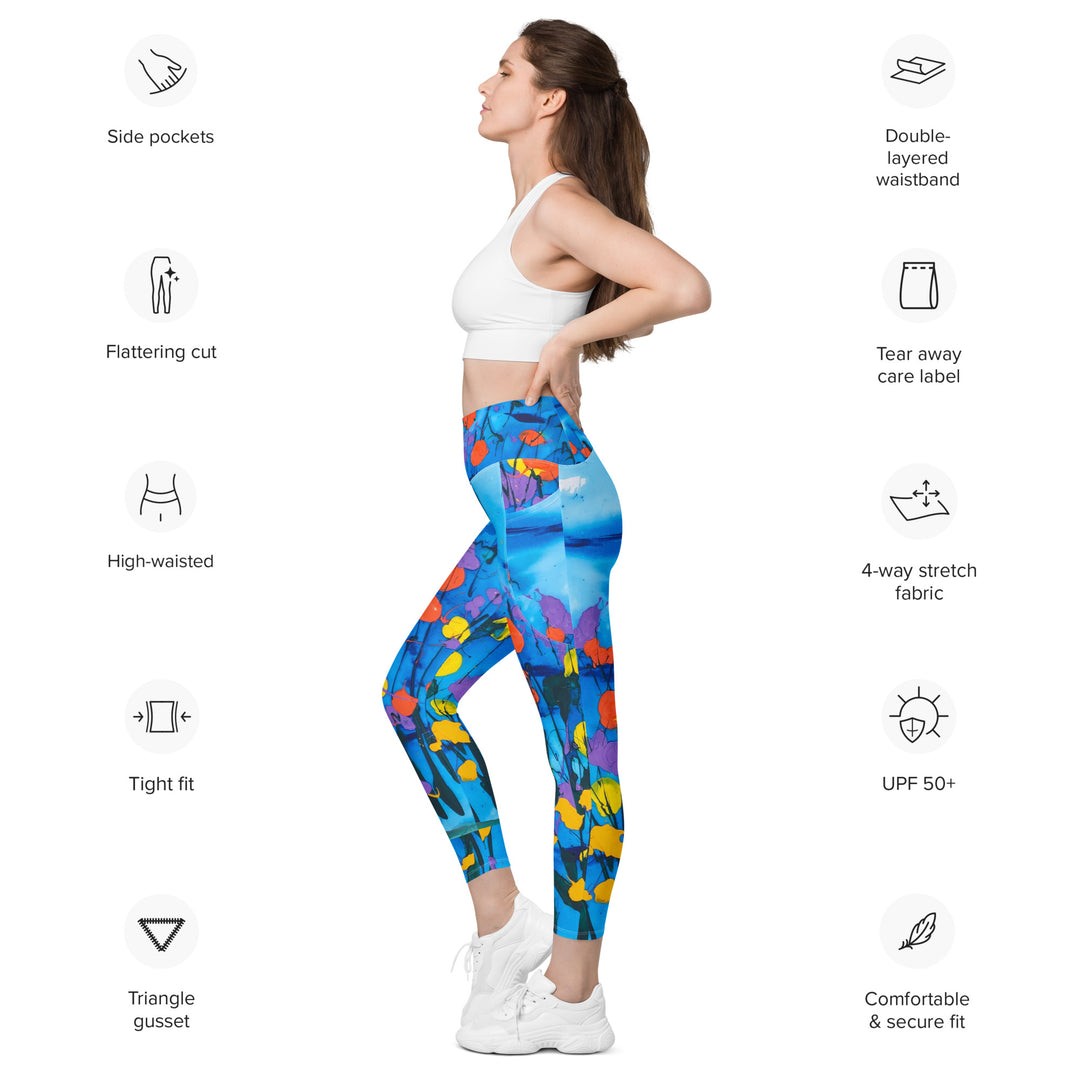 Leggings With Pockets- Blue