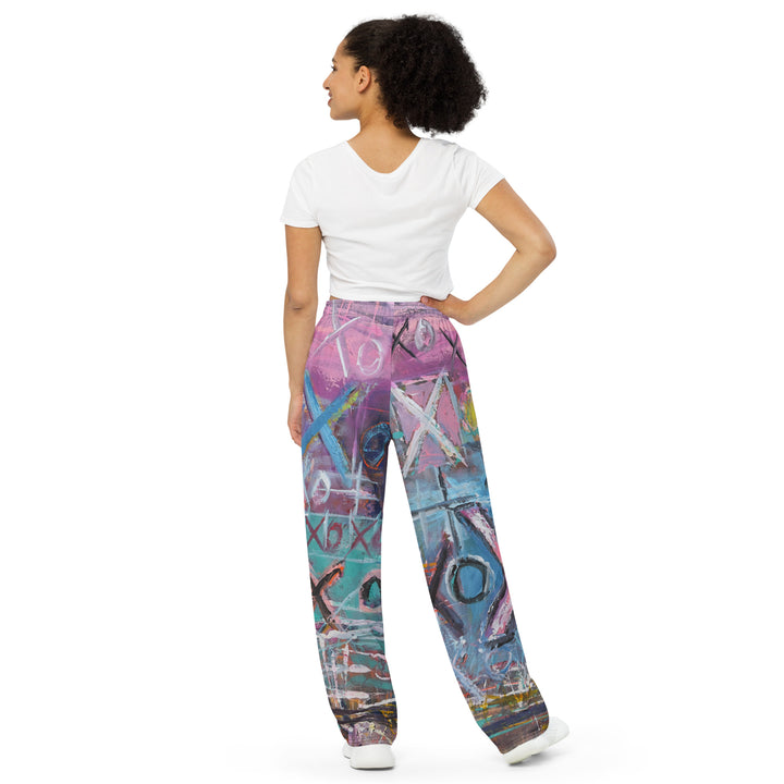 Unisex Wide-Leg Pajama Pants- Purple and Blue
