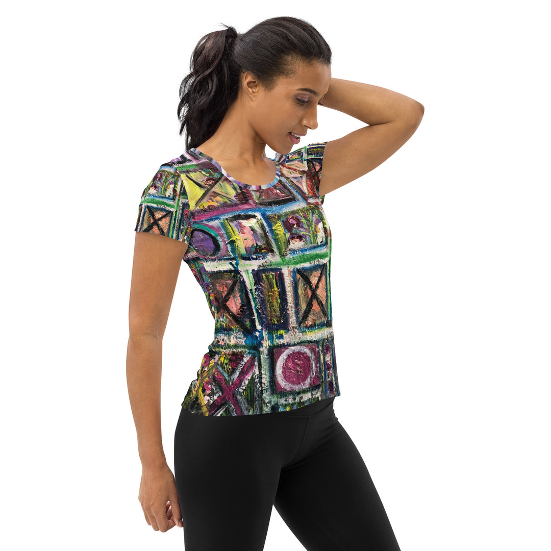Women's Athletic T-shirt- Multicolor