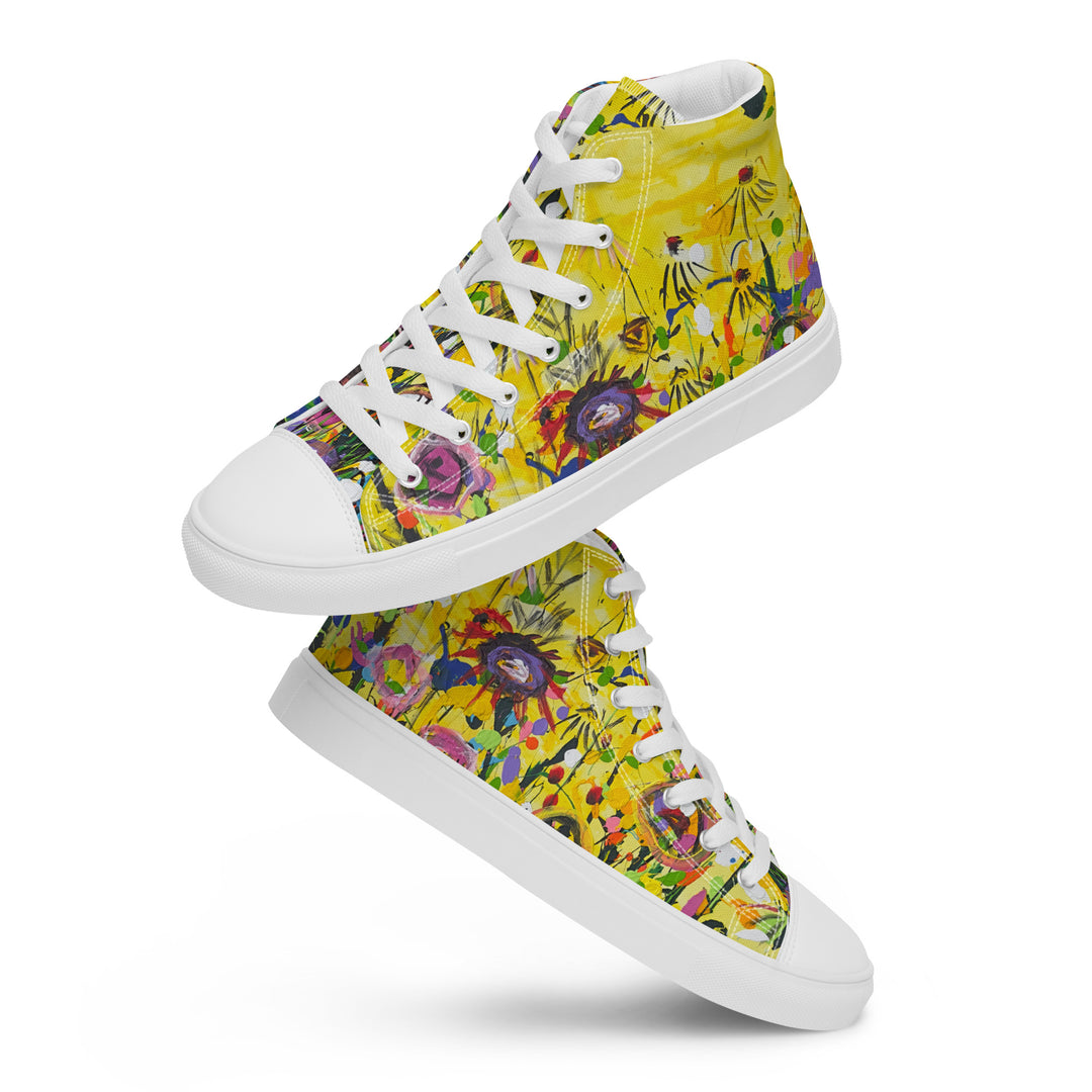 Men’s High Top Canvas Shoes-Yellow