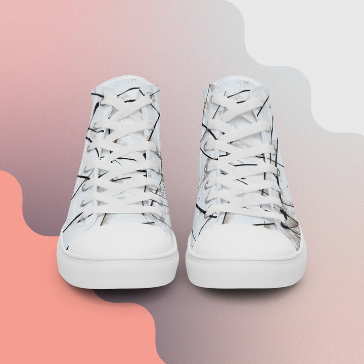 Women’s high top canvas shoes- White