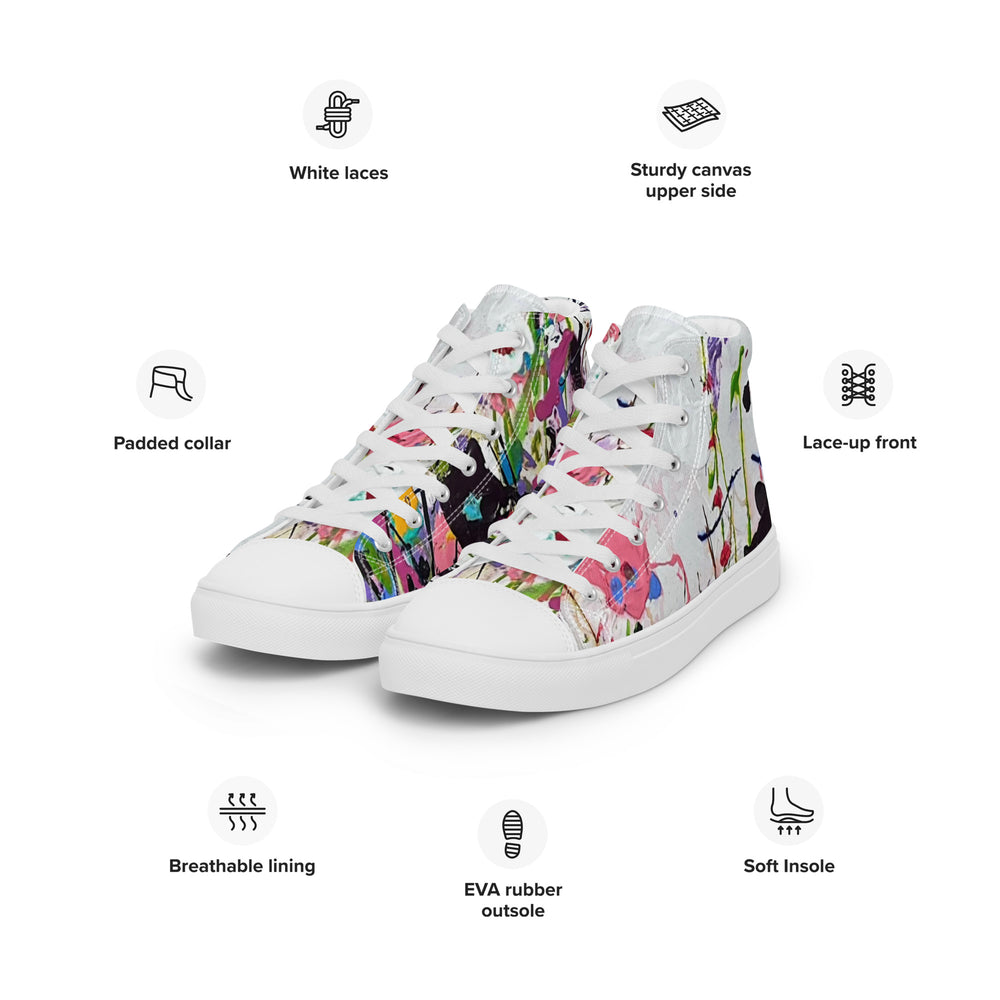 Women’s high top canvas shoes- White