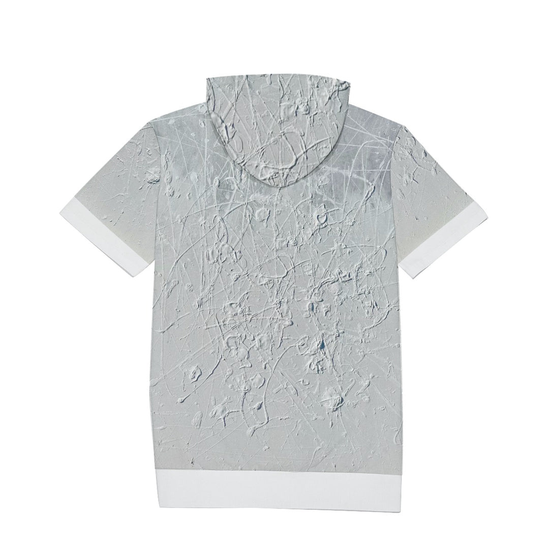 WHITE TO GREY' Men's T-Shirt With Hood | 190GSM Cotton