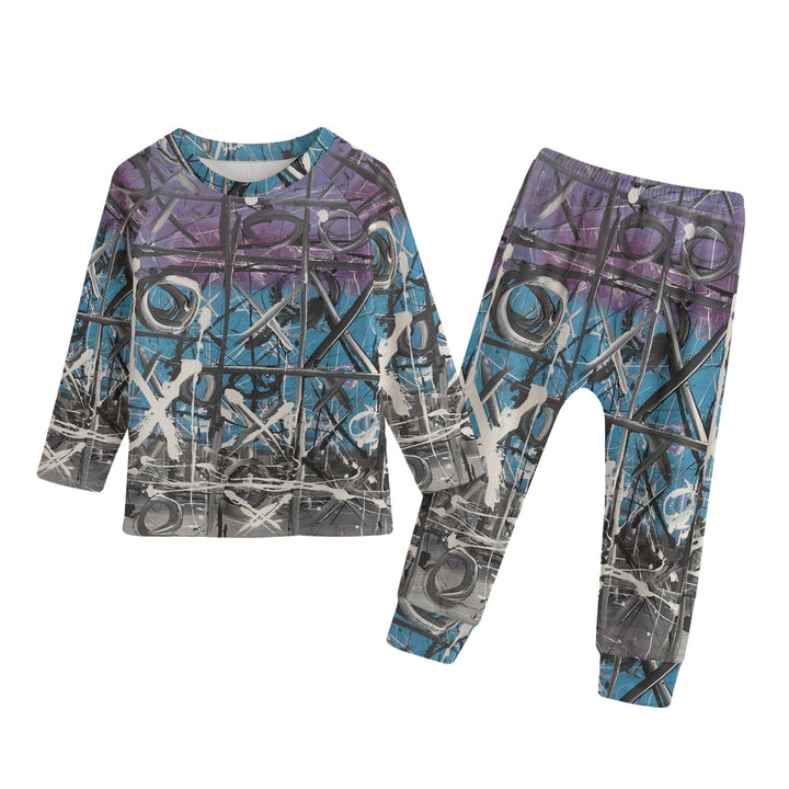 Kid's Knitted Fleece Set- Purple