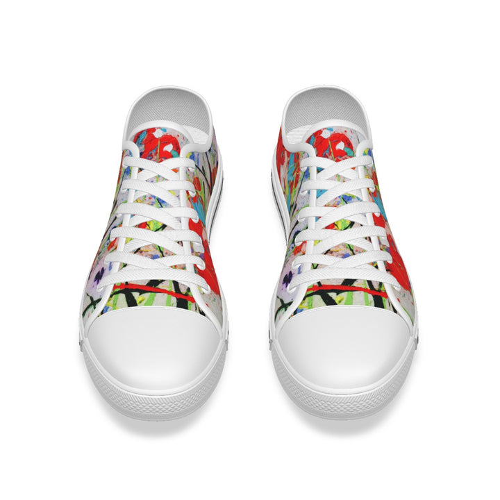Children's White Sole Canvas Shoes- Red