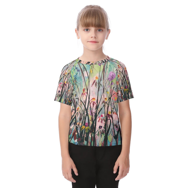 Kid's Raglan Sleeve T-shirt- Flower