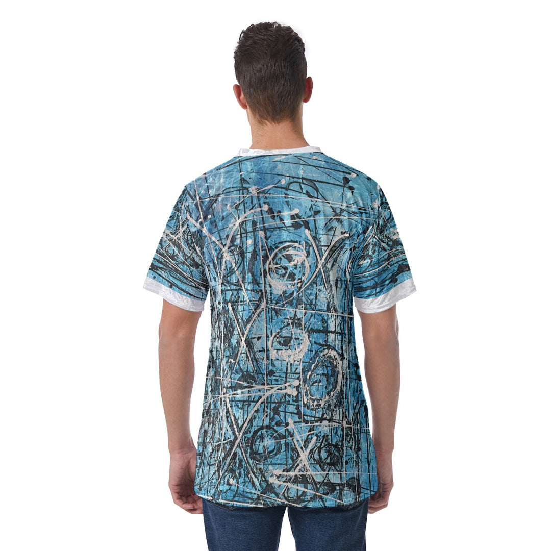 "XO in Blue" Velvet Men's T-Shirt