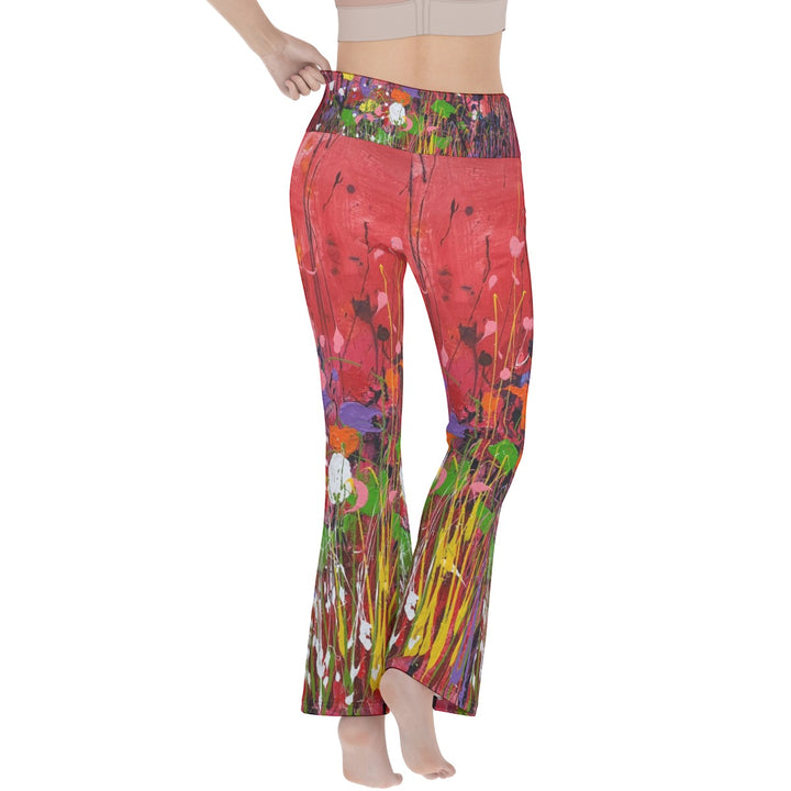 Women's Flare Yoga Pants- Red