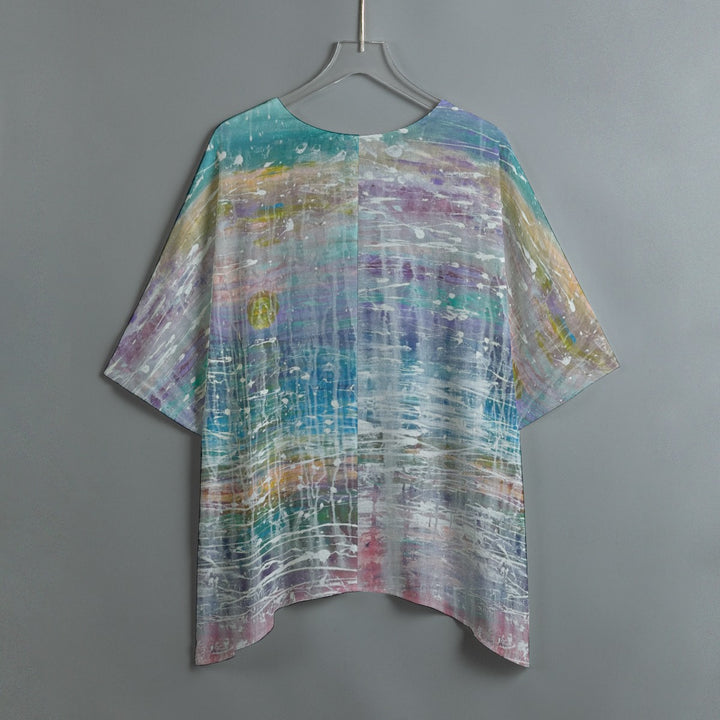 Women's Bat Sleeve Shirt- Multicolor