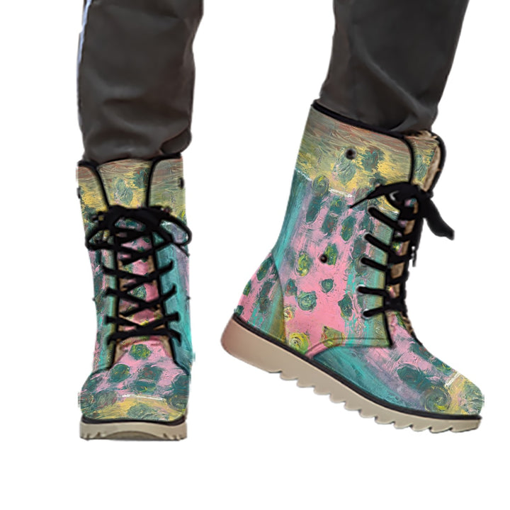 Women's Plush Boots- Gray